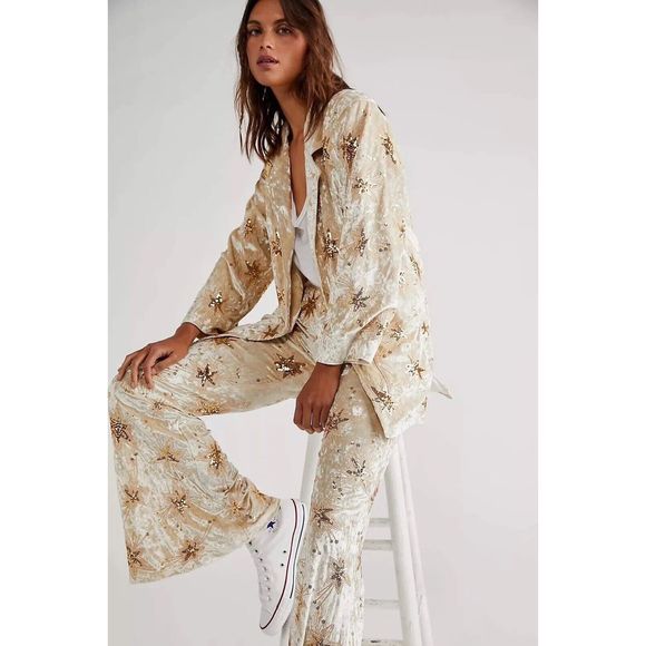 New Free People Lenni CHROMATIC Suit Set - MILK Size Xs - Picture 1 of 10
